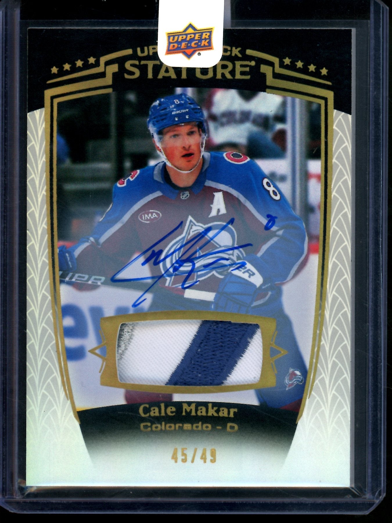 2025 Upper Deck Stature Cale Makar Rookie Patch Autograph /49 Avalanche