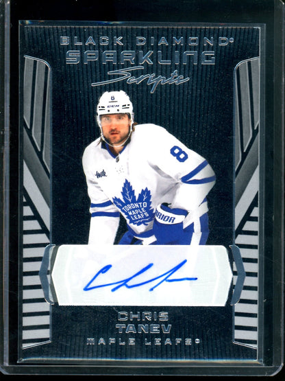 2025 Upper Deck Black Diamond Chris Tanev Sparkling Scripts Maple Leafs