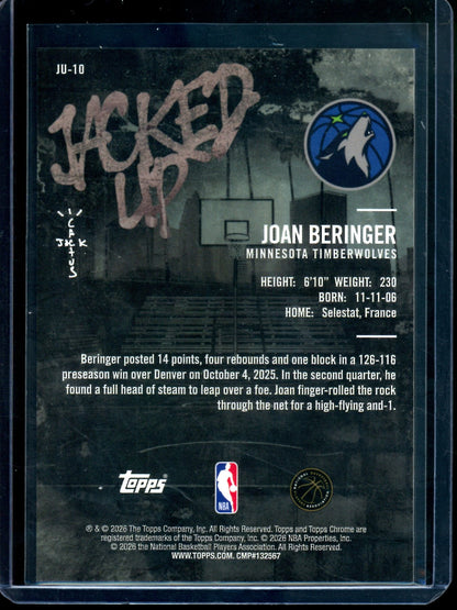 2026 Topps Cactus Jack Joan Beringer Orange Rookie /25 Timberwolves