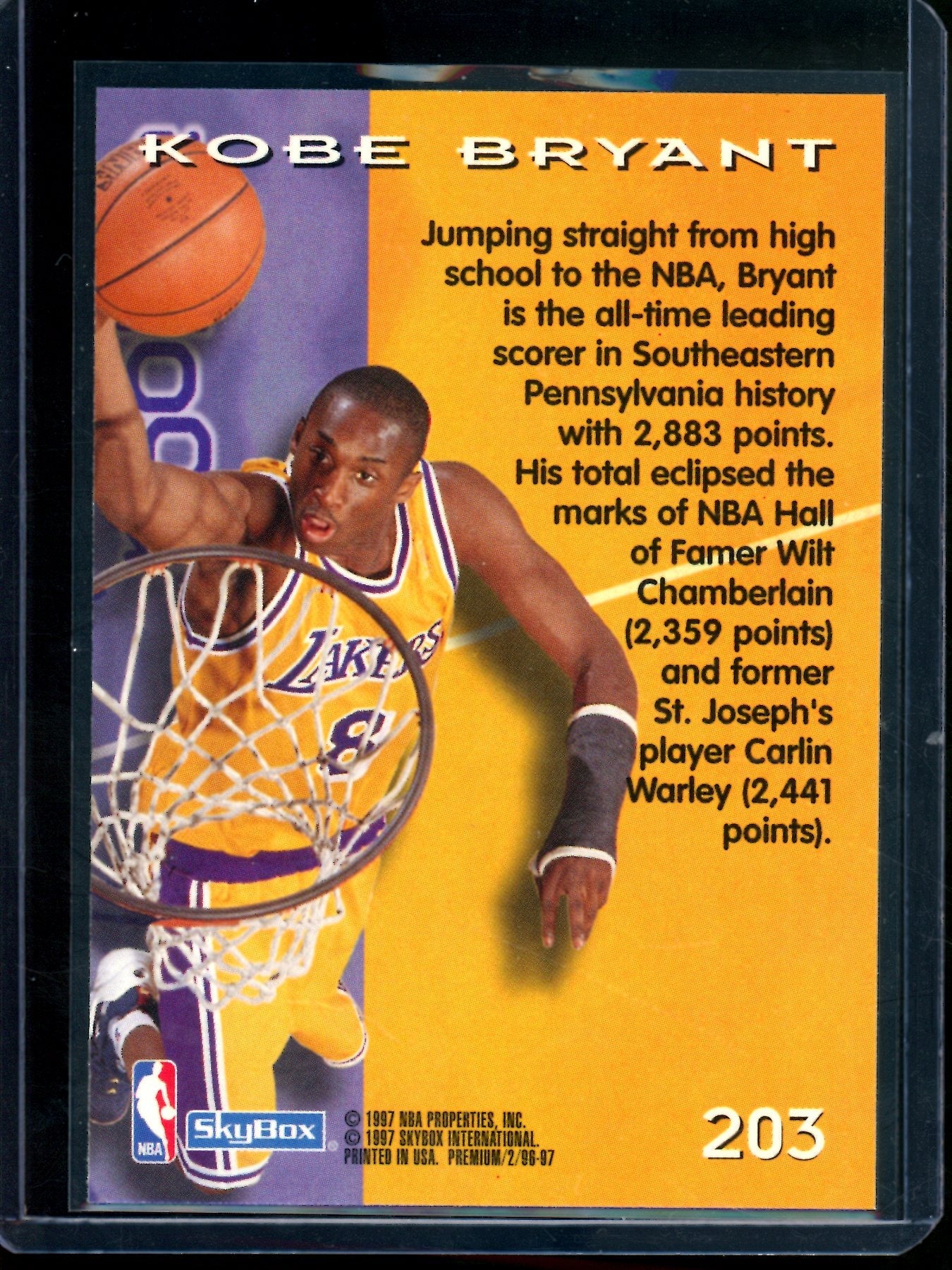 1997 Fleer Skybox Premium Kobe Bryant Rookie Lakers