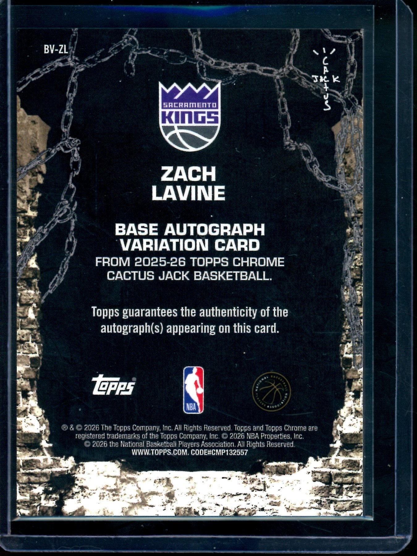 2026 Topps Cactus Jack Zach Lavine Autograph Kings