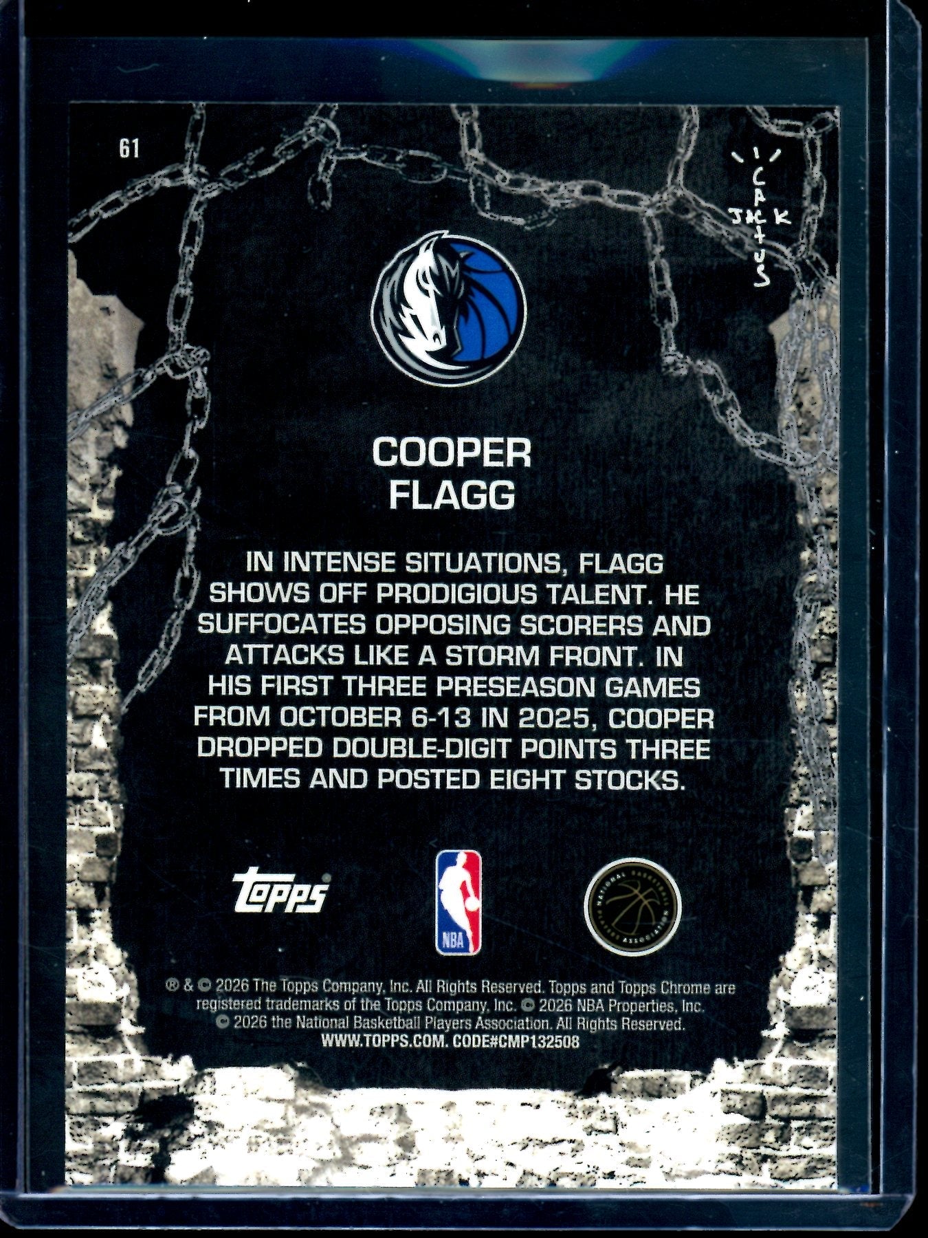 2026 Topps Cactus Jack Cooper Flagg Mavericks