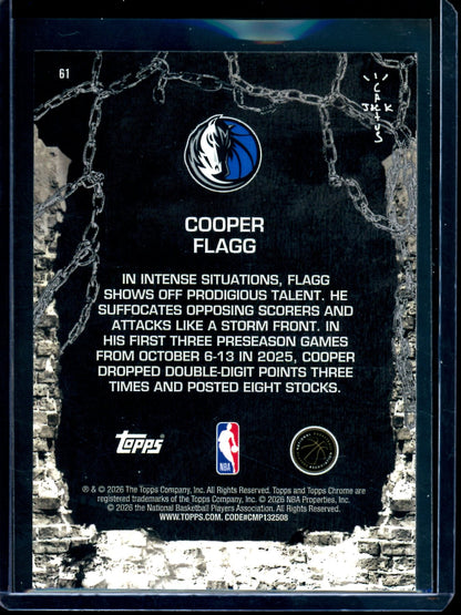 2026 Topps Cactus Jack Cooper Flagg Mavericks