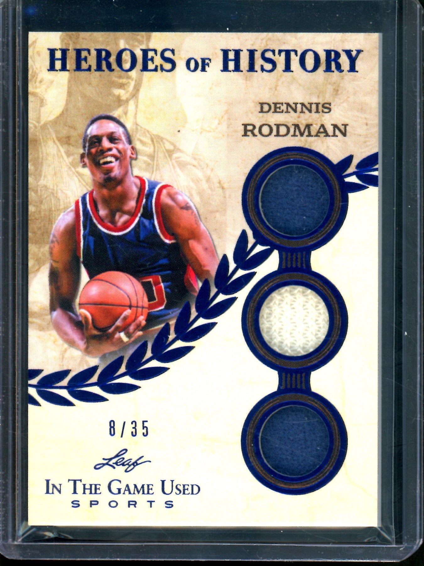 2025 Leaf In the Game Used Dennis Rodman Triple Patch /35 Pistons