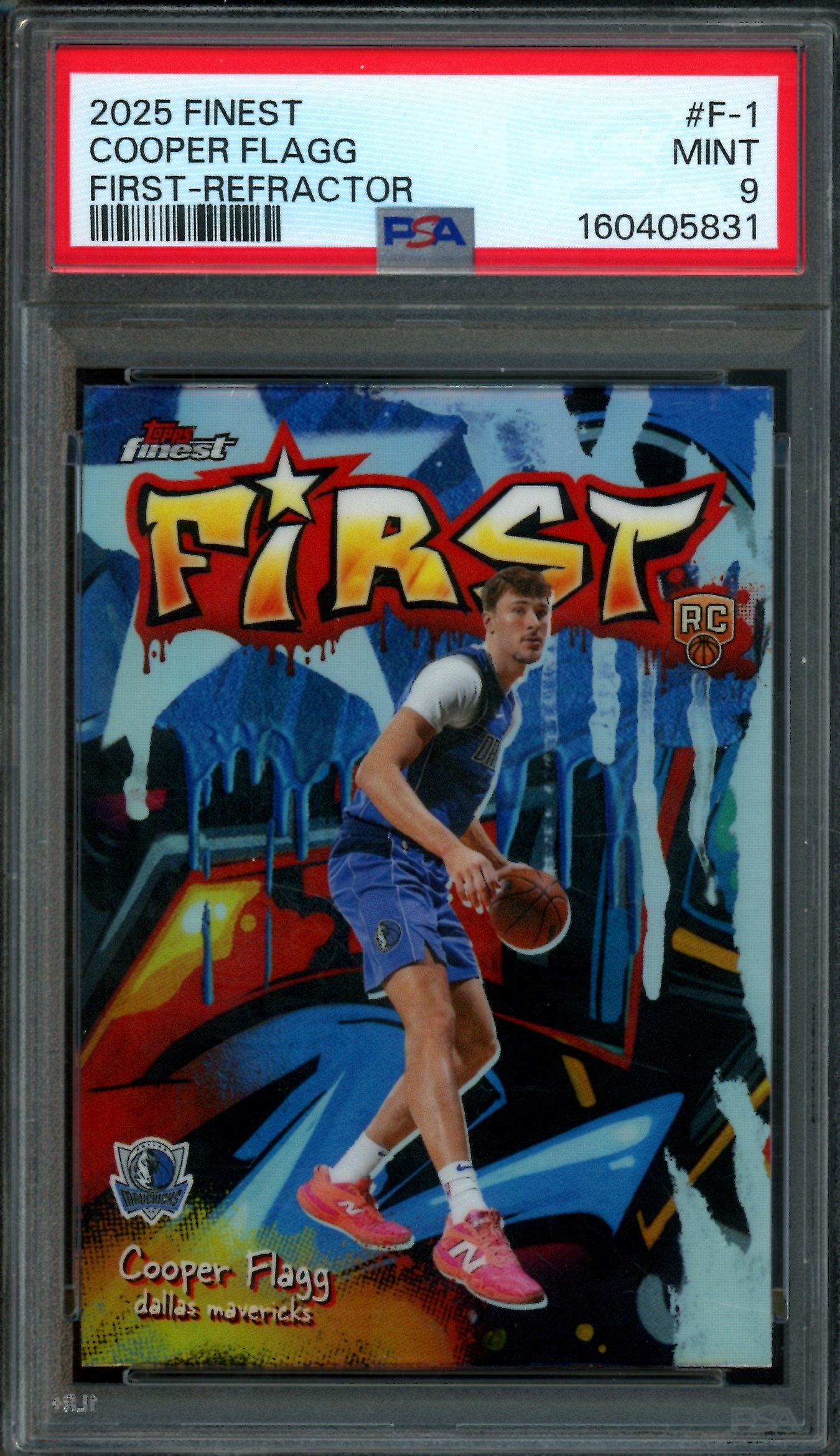 2026 Topps Finest Cooper Flagg Refractor Rookie PSA 9 Mavericks