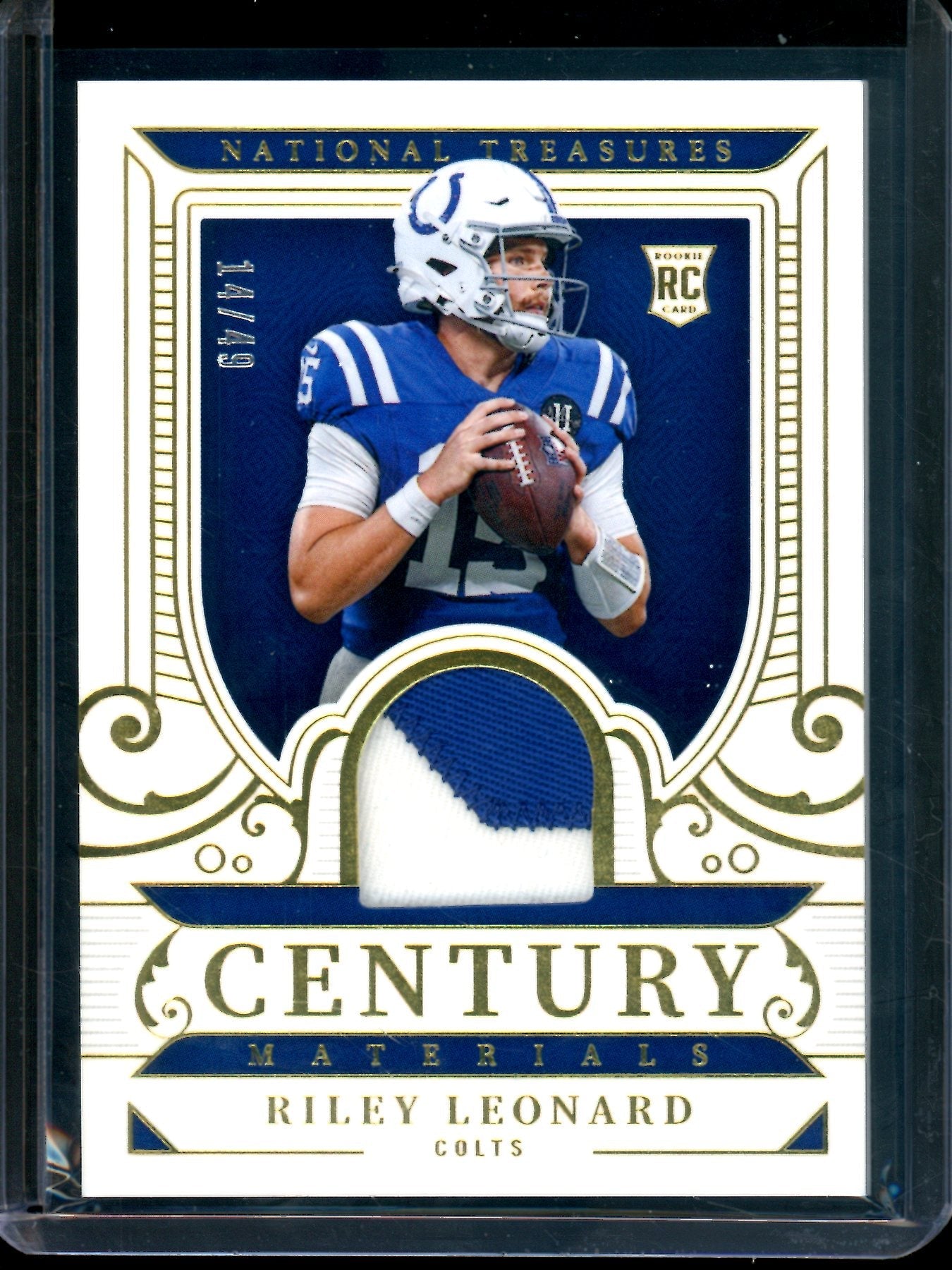 2025 Panini National Treasures Riley Leonard Century Rookie Patch /49 Colts