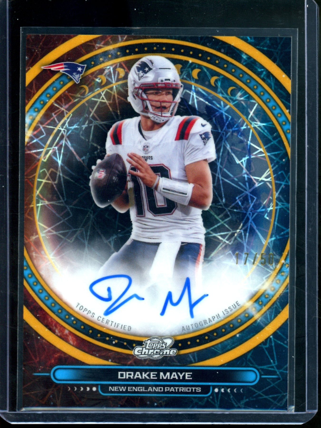 2025 Topps Cosmic Drake Maye Equinox Gold Autograph /50 Patriots