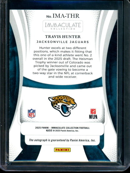 2025 Panini Immaculate Travis Hunter Autograph Draft Picks Moments /49 Jaguars
