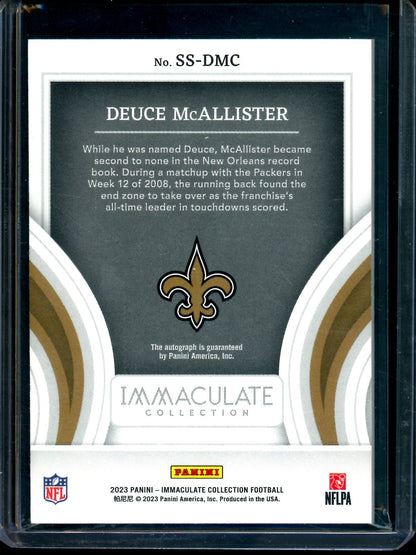 2023 Panini Immaculate Deuce McAllister Statement Signatures /49 Saints