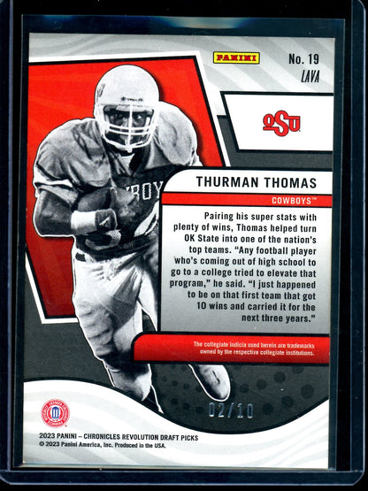 2023 Panini Revolution Thurman Thomas Lava Refractor /10 OSU