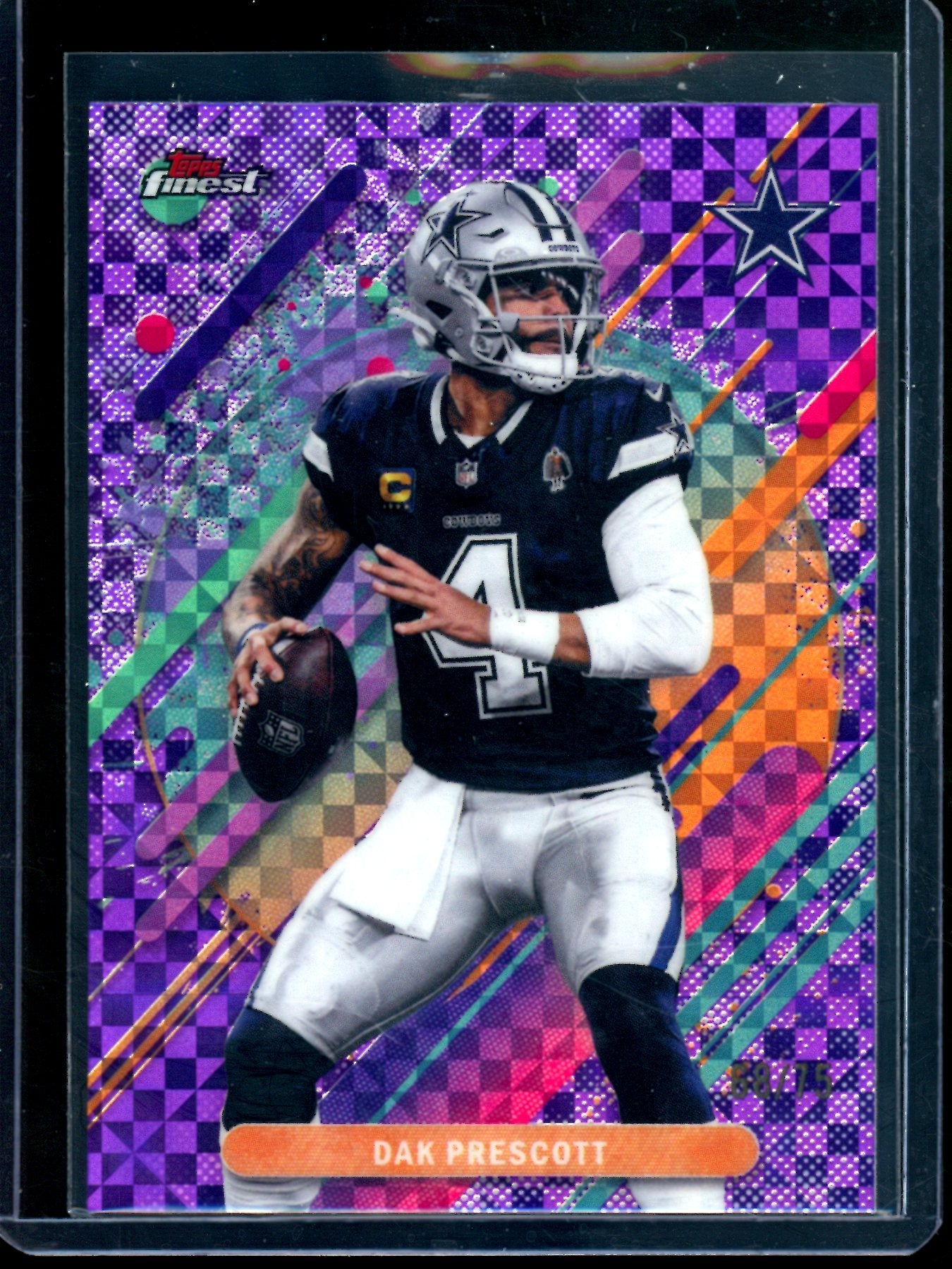 2025 Topps Finest Dak Prescott Rare Refractor /75 Cowboys