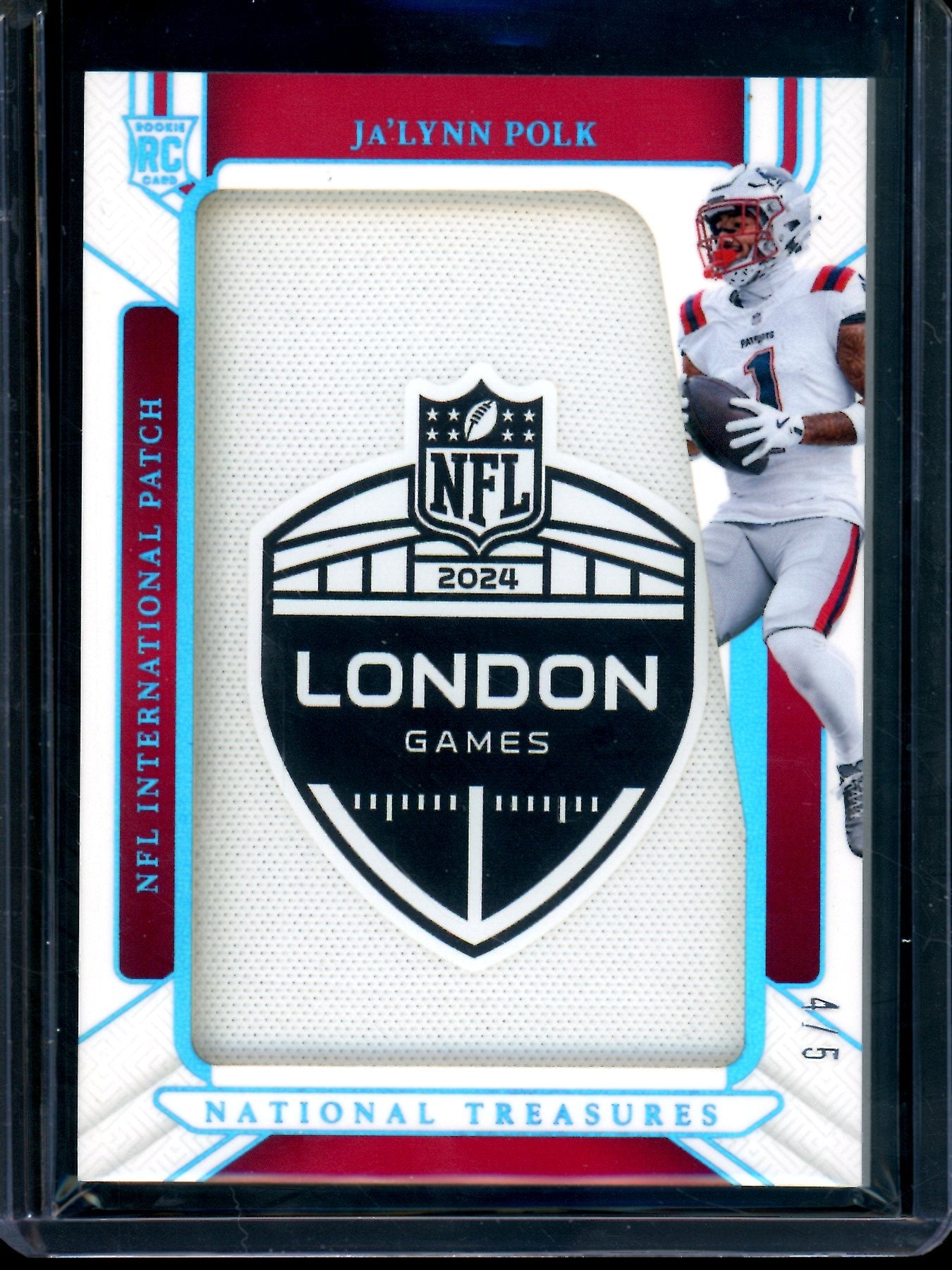 2024 Panini National Treasures Ja'Lynn Polk International Patch London /5 Patriots