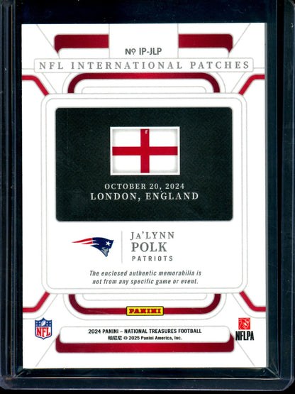 2024 Panini National Treasures Ja'Lynn Polk International Patch London /5 Patriots