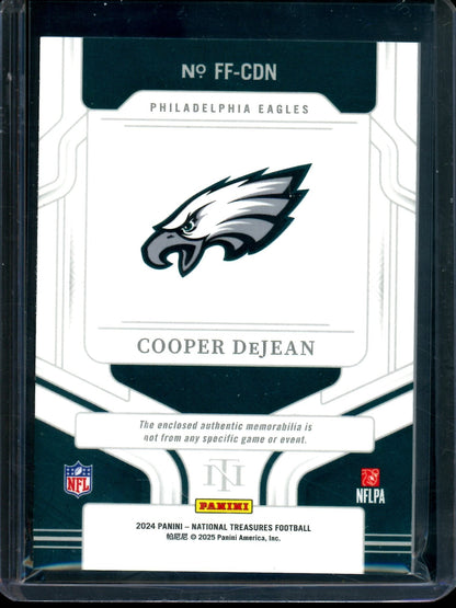 2024 Panini National Treasures Cooper DeJean Framed Fabrics Rookie /49 Eagles
