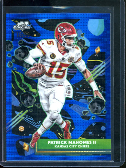 2025 Topps Cosmic Patrick Mahomes II Blue Pulsar Refractor /99 Chiefs