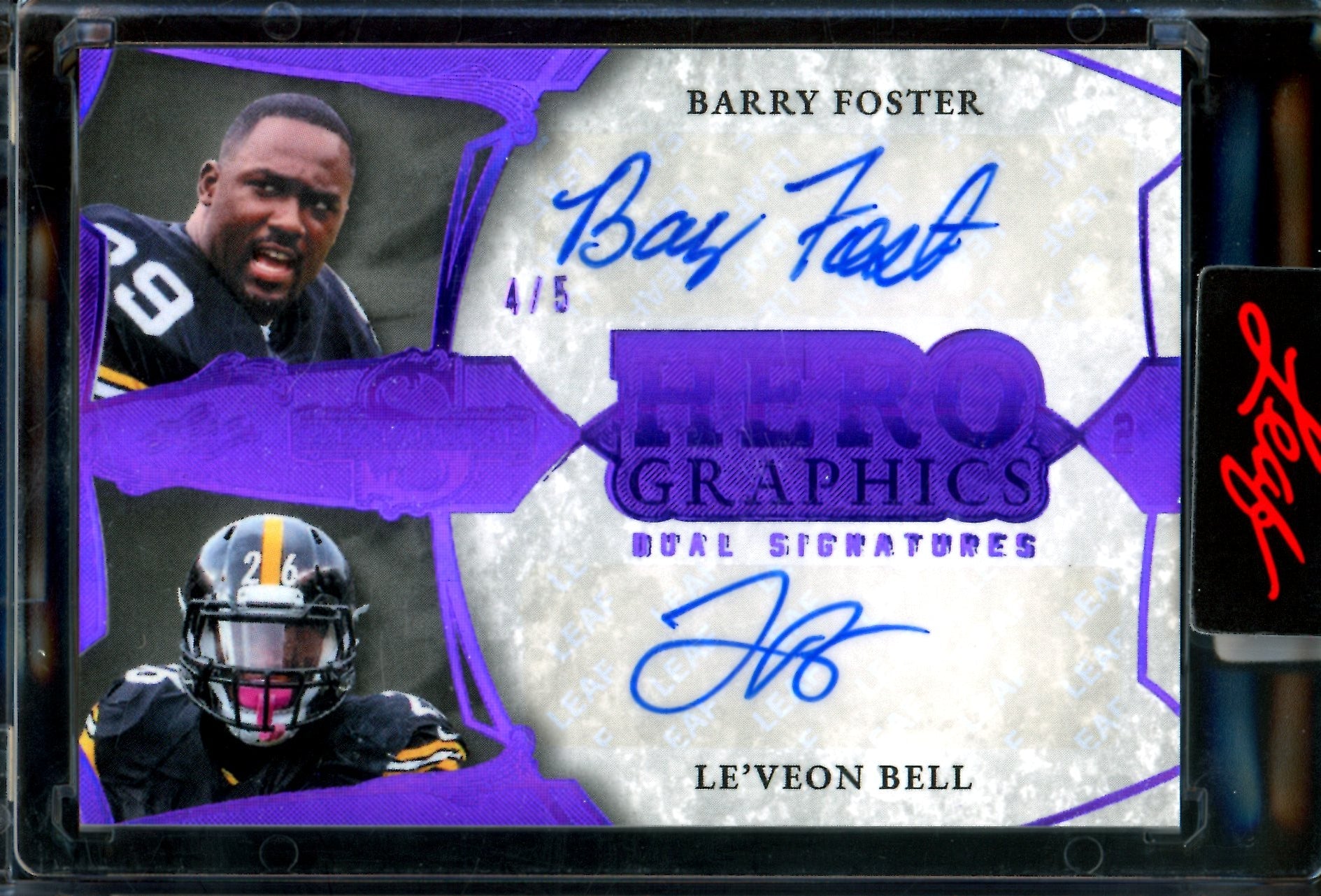 2026 Leaf Magnificence Barry Foster / Le'Veon Bell Hero Graphics Dual Autograph /5 Steelers