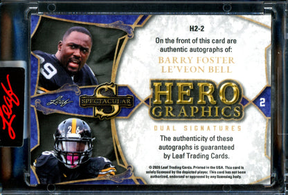 2026 Leaf Magnificence Barry Foster / Le'Veon Bell Hero Graphics Dual Autograph /5 Steelers