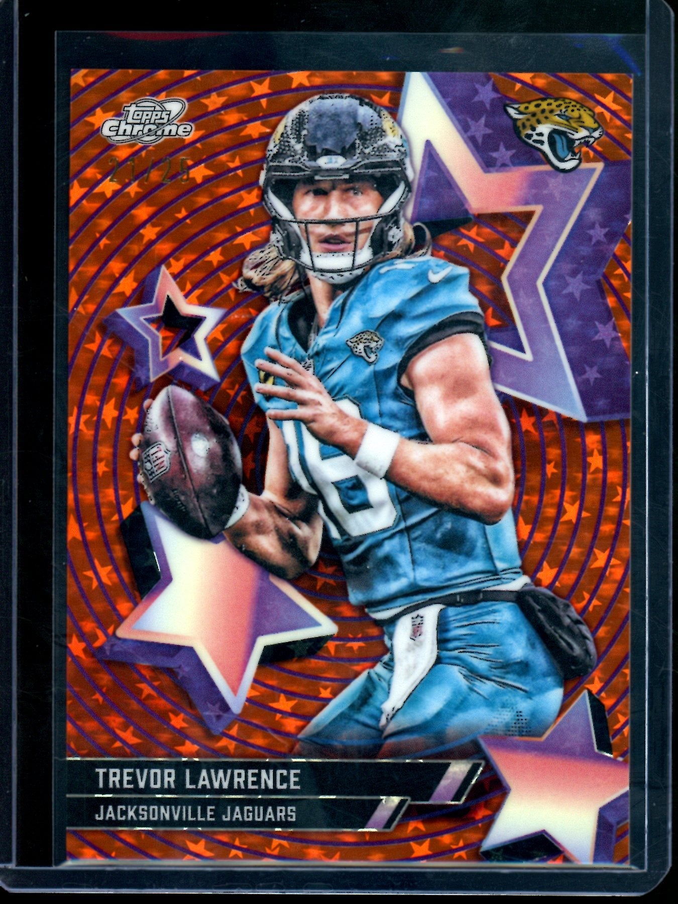 2025 Topps Cosmic Chrome Trevor Lawrence Orange Star Fractor SP /25 Jaguars