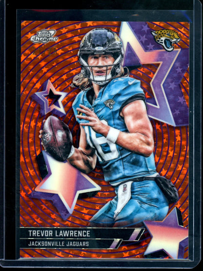 2025 Topps Cosmic Chrome Trevor Lawrence Orange Star Fractor SP /25 Jaguars