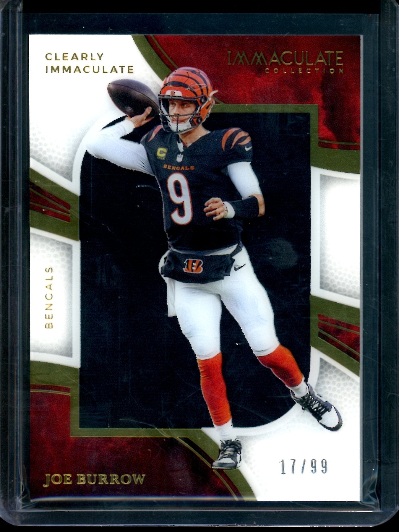 2025 Panini Immaculate Joe Burrow Clearly Immaculate /99 Bengals