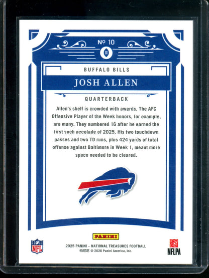 2025 Panini National Treasures Josh Allen /99 Bills