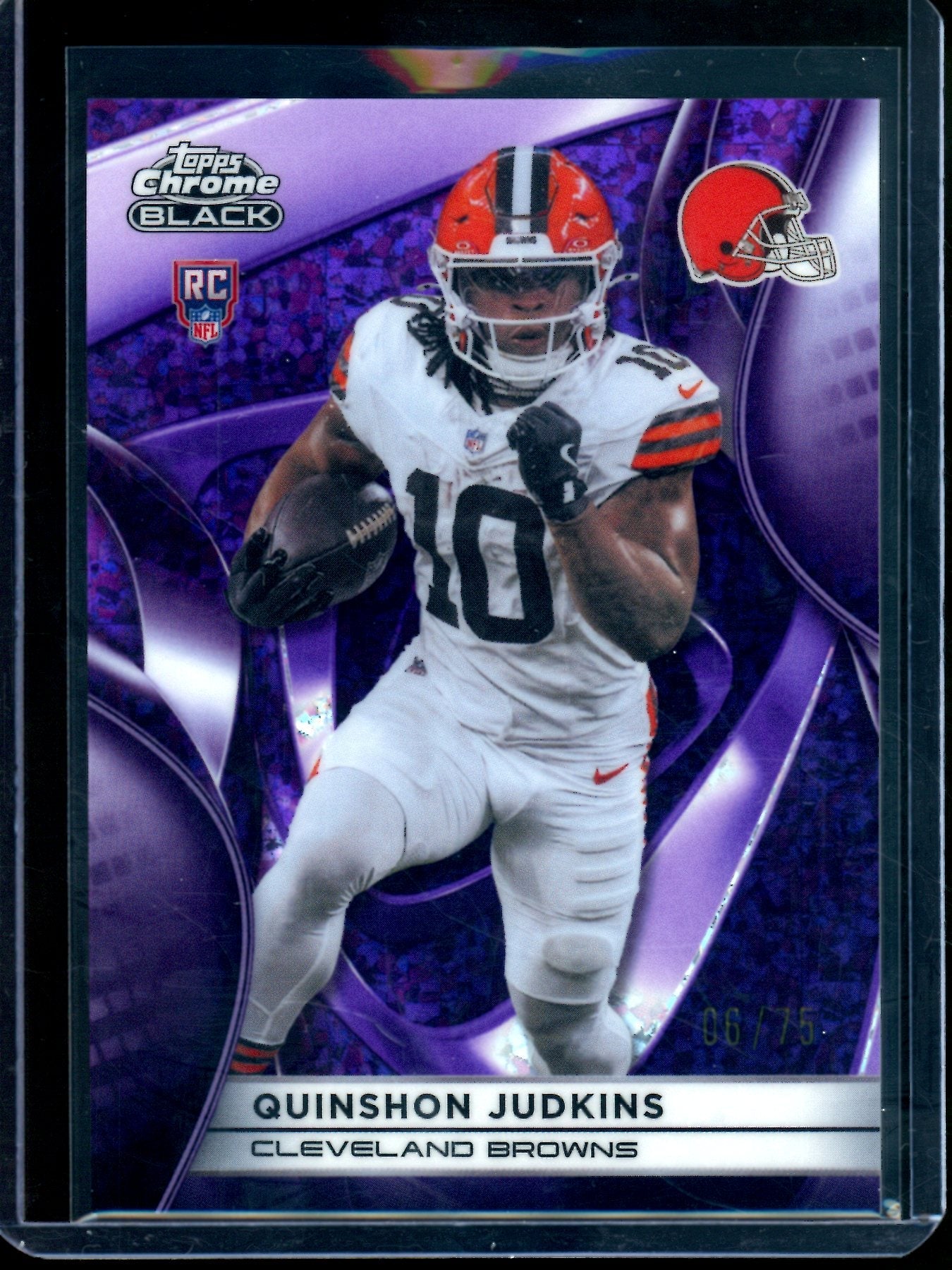 2025 Topps Chrome Black Quinshon Judkins Purple Rookie Refractor /75 Browns