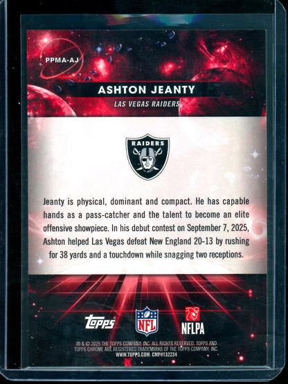 2025 Topps Cosmic Chrome Ashton Jeanty Rookie Planetary Pursuit Mars Case Hit Raiders