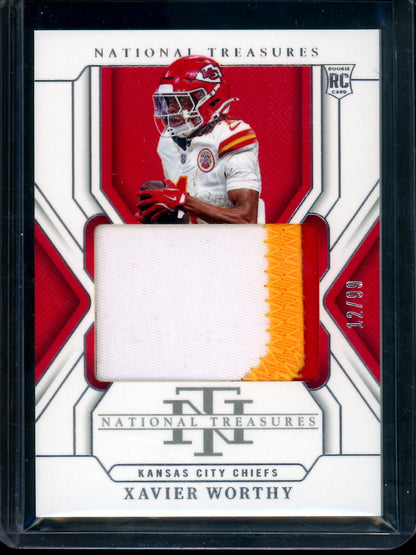 2024 Panini National Treasures Xavier Worthy Rookie Patch /99 Chiefs