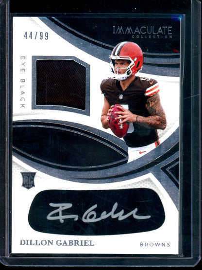 2025 Panini Immaculate Dillon Gabriel Eyeblack Rookie Patch Autograph /99 Browns