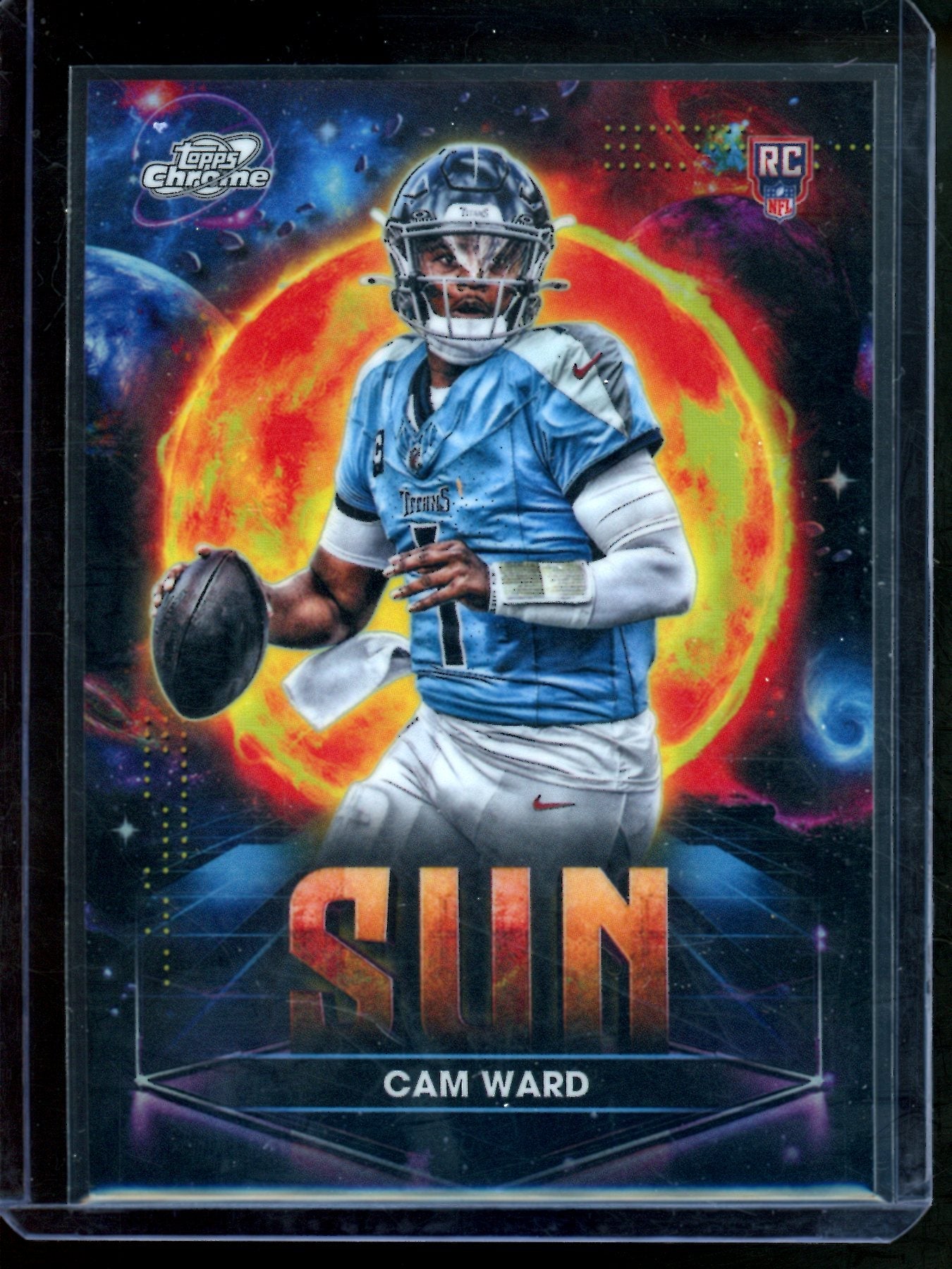2025 Topps Cosmic Chrome Cam Ward Rookie Planetary Pursuit Sun Case Hit Titans