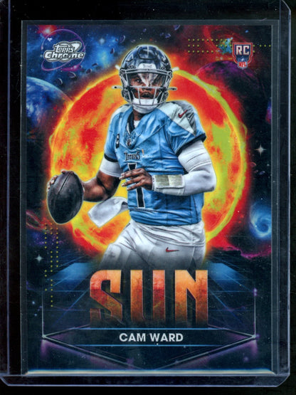 2025 Topps Cosmic Chrome Cam Ward Rookie Planetary Pursuit Sun Case Hit Titans