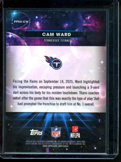 2025 Topps Cosmic Chrome Cam Ward Rookie Planetary Pursuit Sun Case Hit Titans