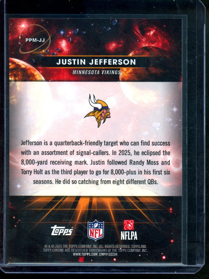2025 Topps Chrome Cosmic Justin Jefferson Planetary Pursuit Case Hit Mercury Vikings