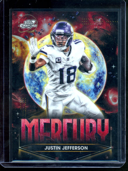 2025 Topps Chrome Cosmic Justin Jefferson Planetary Pursuit Case Hit Mercury Vikings