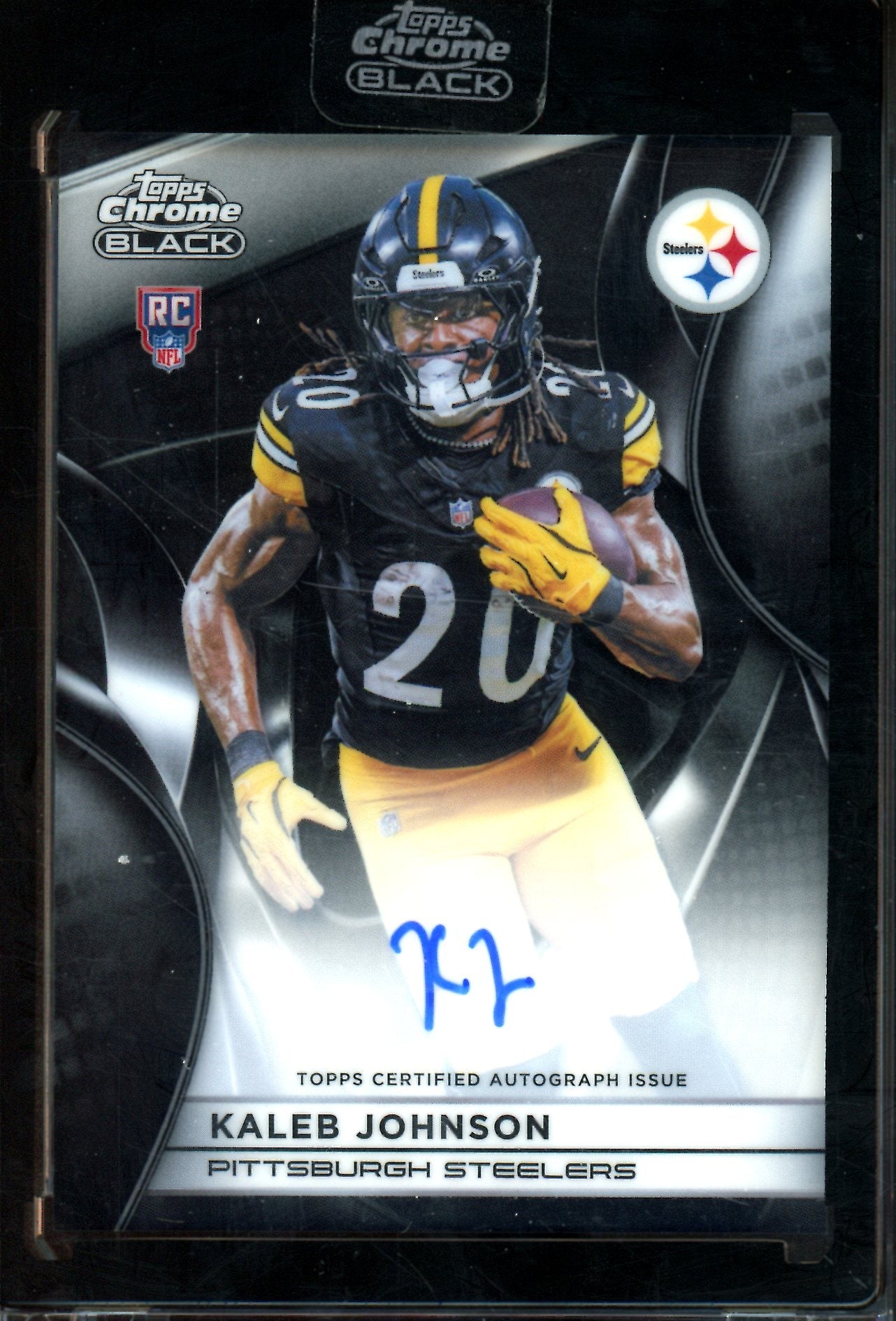 2025 Topps Chrome Black Kaleb Johnson Rookie Autograph Steelers