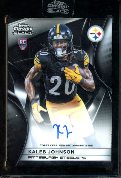 2025 Topps Chrome Black Kaleb Johnson Rookie Autograph Steelers