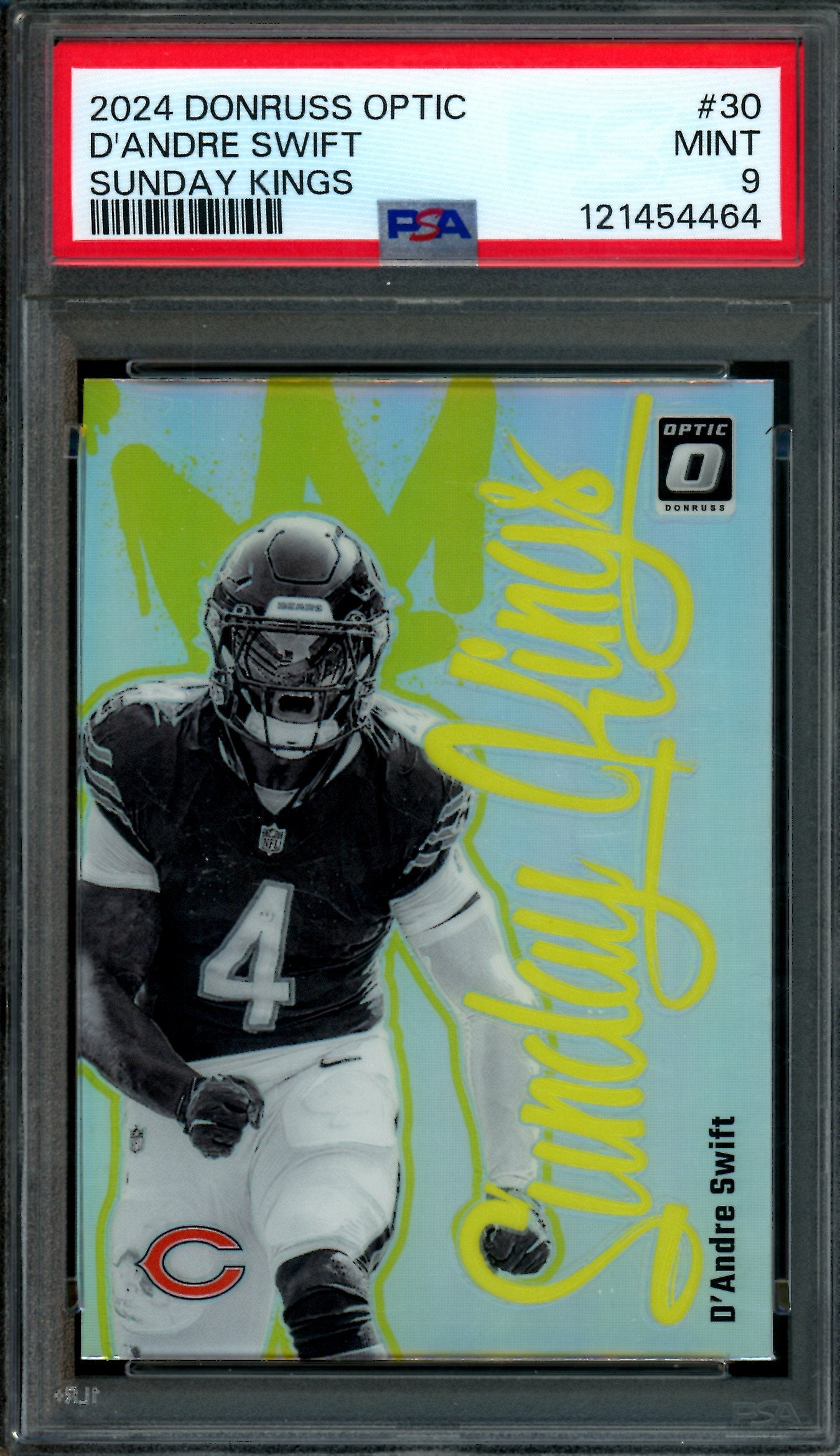 2024 Panini Optic D'Andre Swift Sunday Kings Case Hit PSA 9 Bears