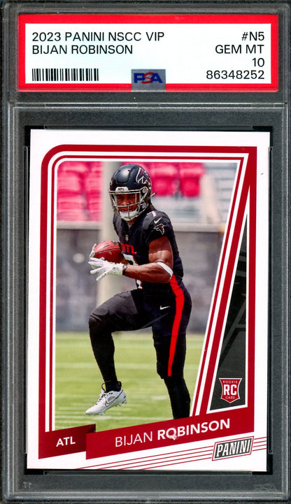 2023 Panini NSCC VIP Bijan Robinson Rookie #N5 PSA 10 Falcons