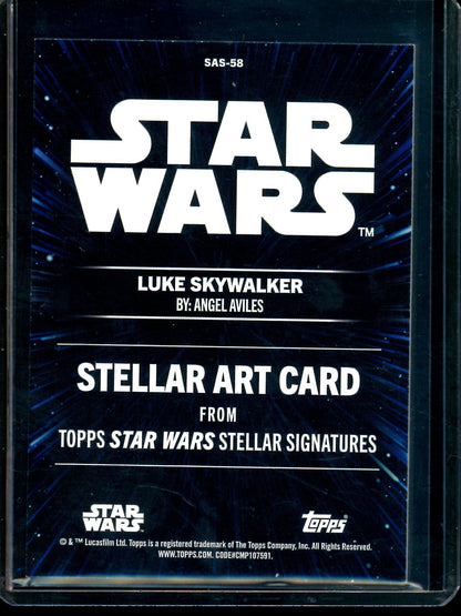 2026 Topps Smugglers Outpost Luke Skywalker Stellar Art Card /99