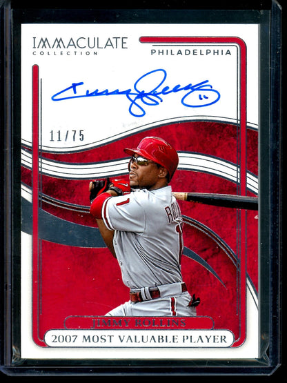 2026 Panini Immaculate Jimmy Rollins 2007 Most Valuable Player Autograph /75 Phillies