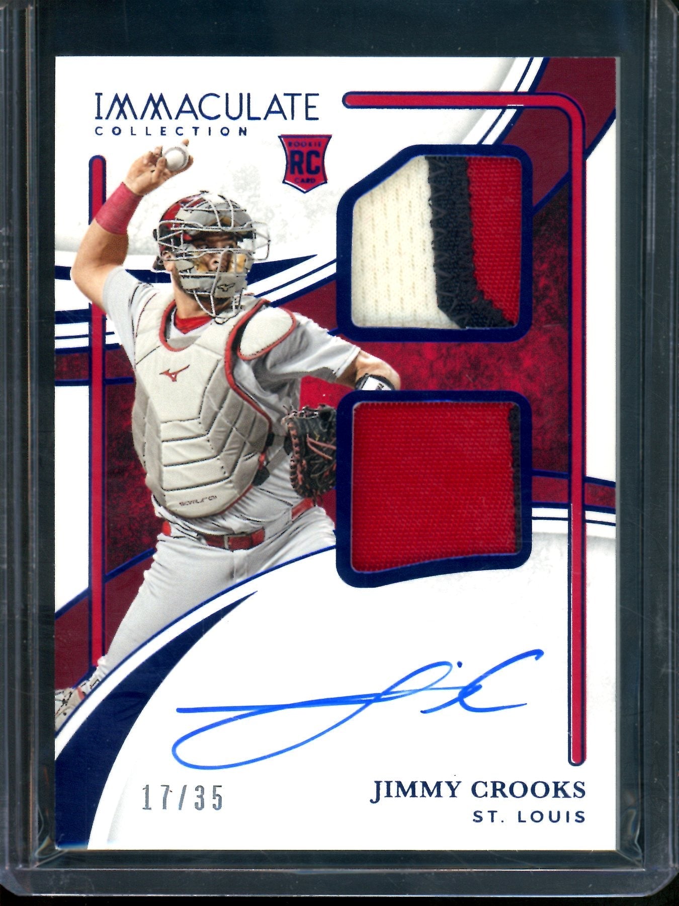 2026 Panini Immaculate Jimmy Crooks Rookie Dual Patch Autograph /35 Cardinals
