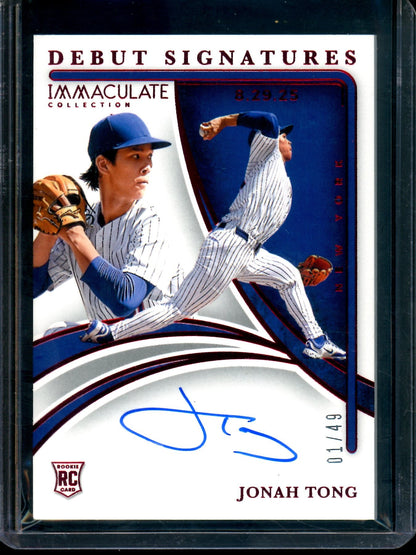 2026 Panini Immaculate Jonah Tong Debut Signatures /49 Mets