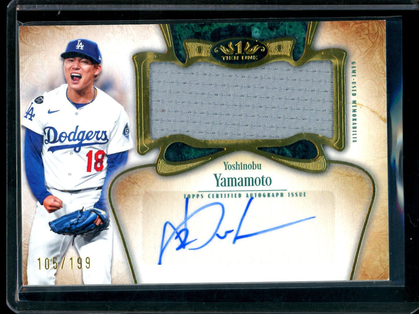 2026 Topps Tier One Yoshinobu Yamamoto Patch Autograph /199 Dodgers