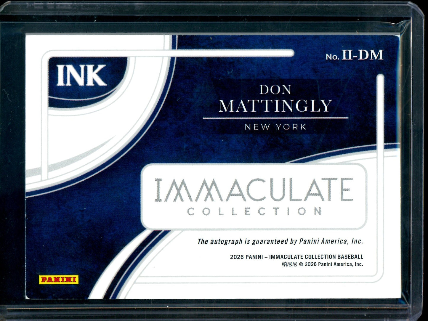 2026 Panini Immaculate Don Mattingly Autograph /49 Yankees