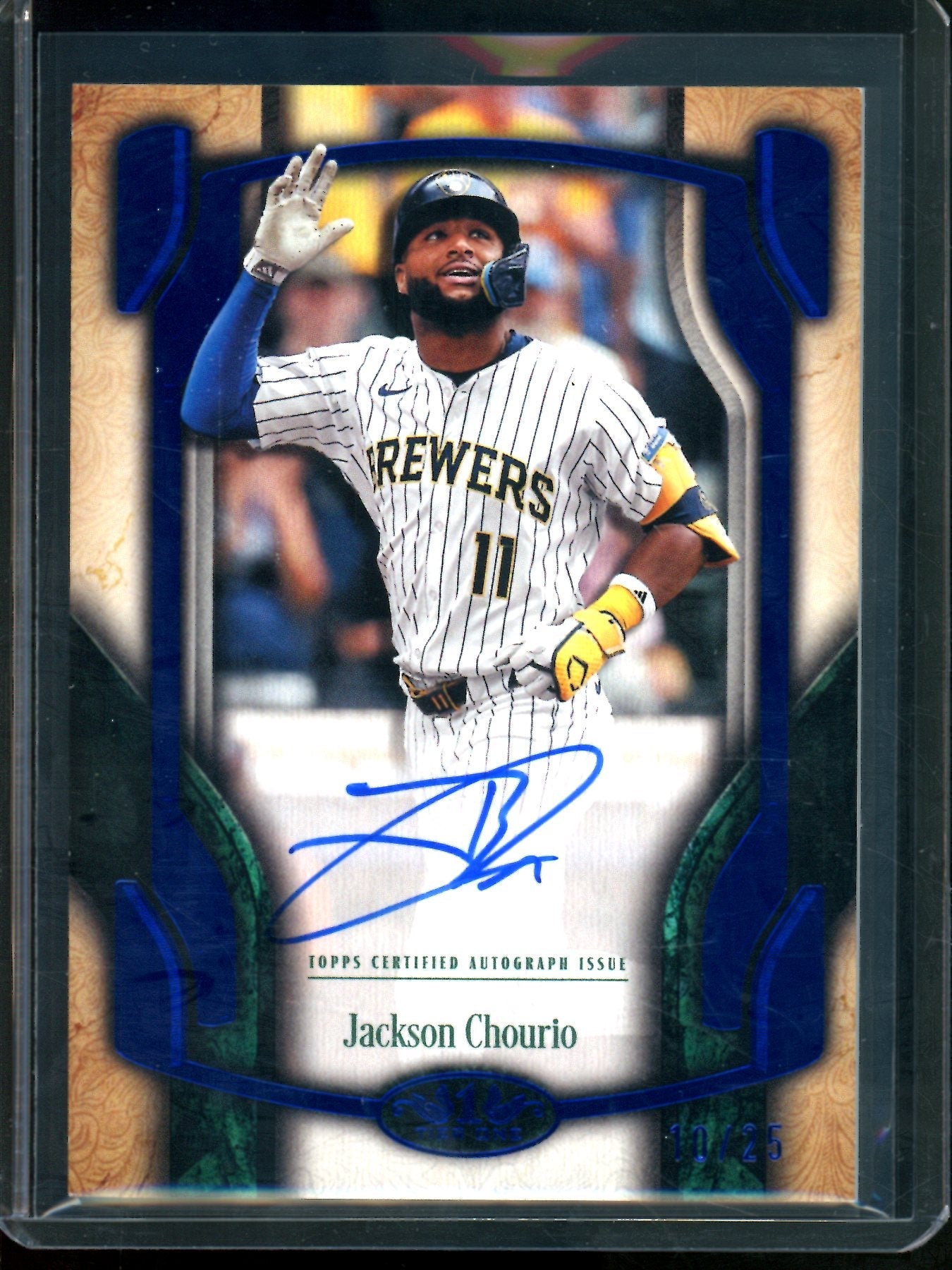 2026 Topps Tier One Jackson Chourio Break Out Autograph Blue /25 Brewers