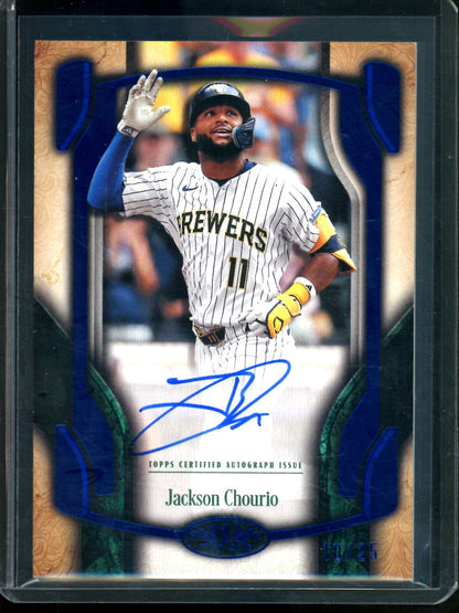 2026 Topps Tier One Jackson Chourio Break Out Autograph Blue /25 Brewers