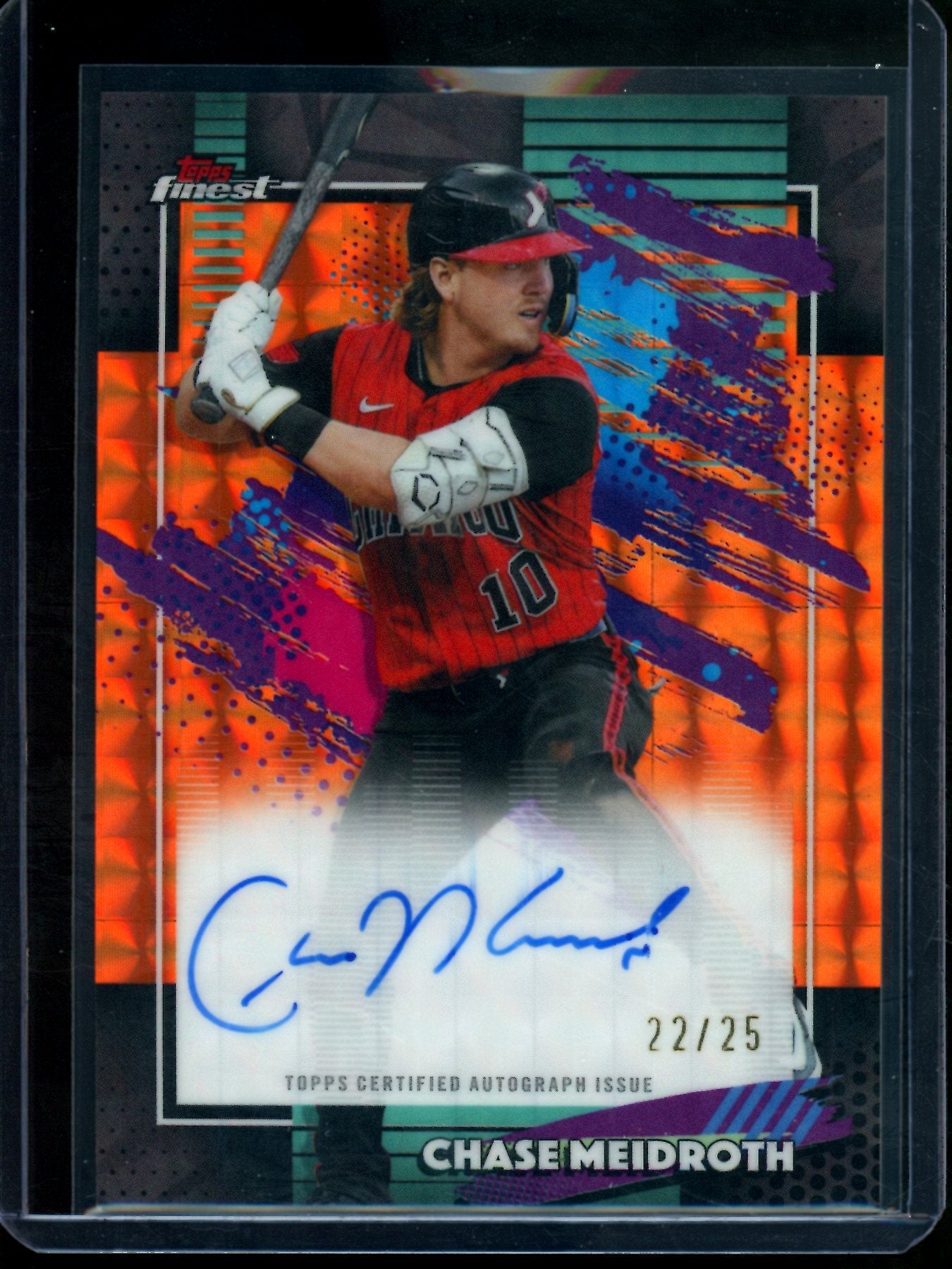 2026 Topps Finest Chase Meidroth Rookie Orange Geometric Autograph /25 White Sox