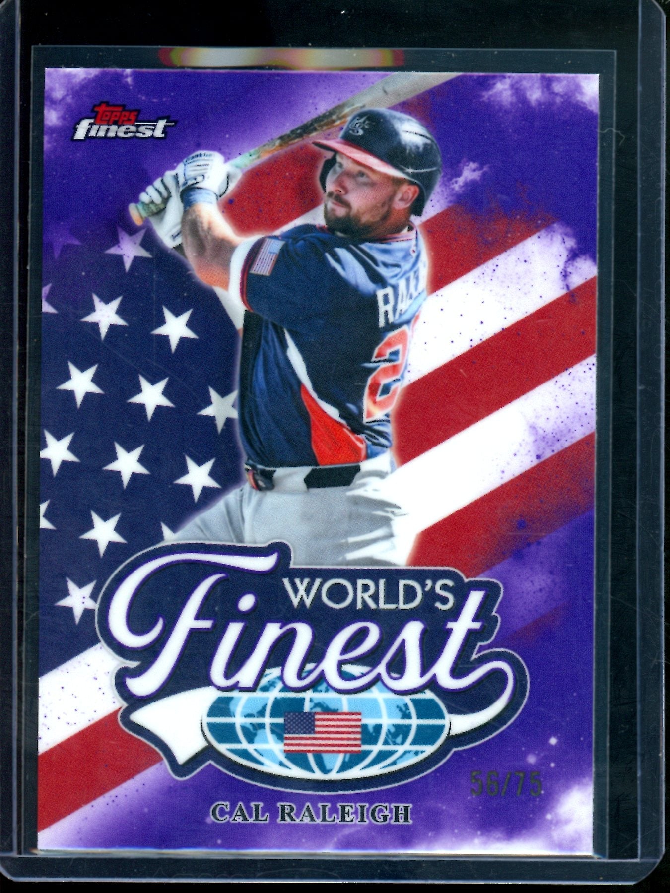 2026 Topps Finest Cal Raleigh World's Finest Purple Refractor /75 Mariners