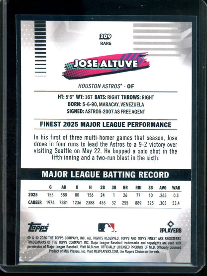 2026 Topps Finest Jose Altuve Gold Rare Geometric Refractor /50 Astros