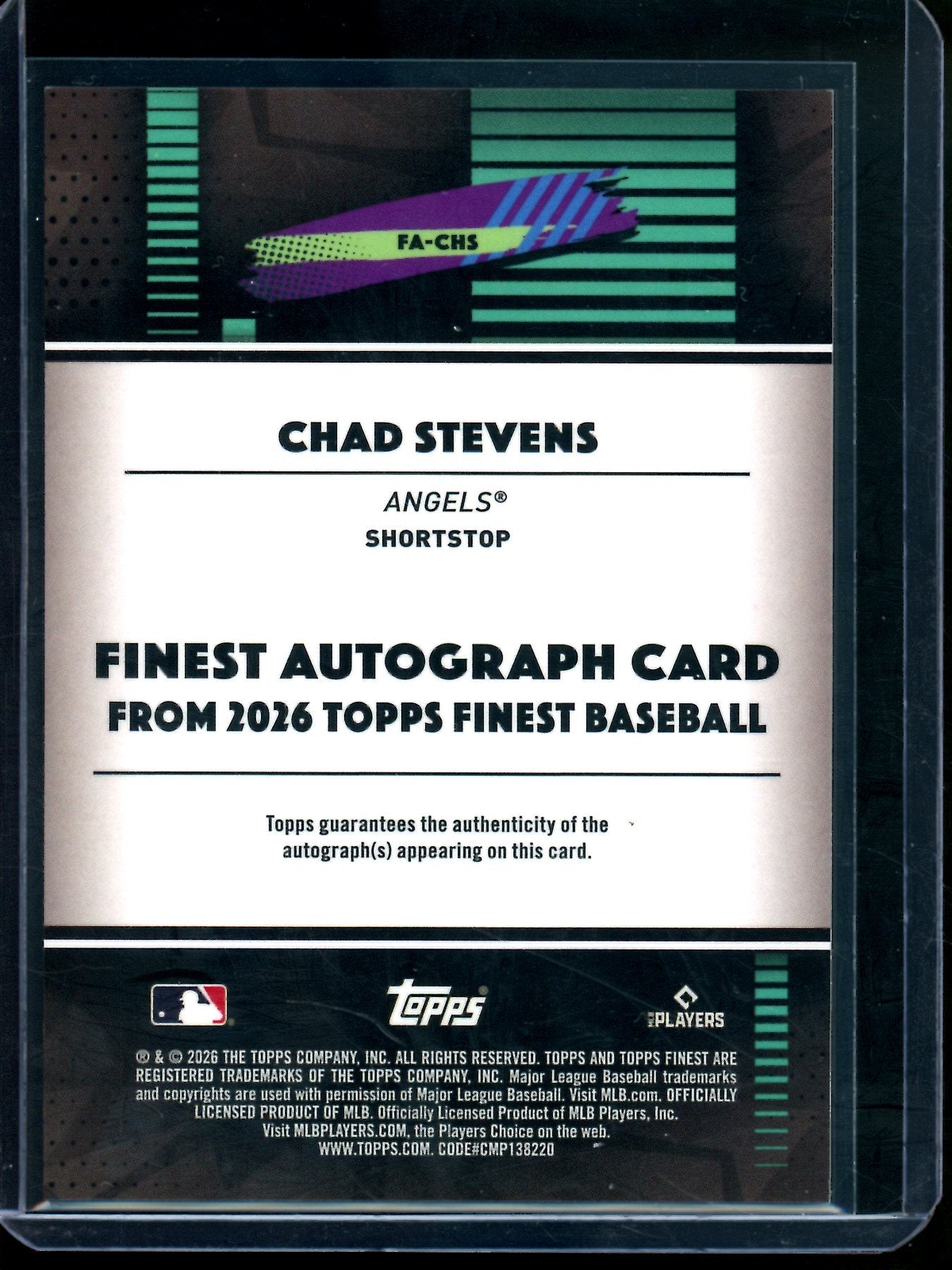 2026 Topps Finest Chad Stevens Rookie Gold Geometric Autograph /50 White Sox